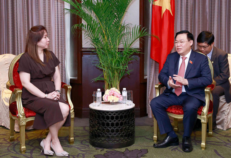 国会主席王廷惠会见埃米·佩雷斯-琼女士。