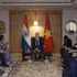 越共中央总书记、国家主席苏林会见印度-越南友好协会主席库苏姆·贾因。（图片来源：越通社）