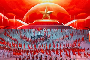 “在党的光荣旗帜下"特别艺术晚会的表演节目之一。