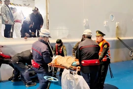 迅速将突发中风的外国游客送岸就医。