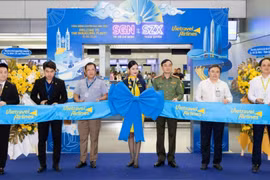 越游航空公司胡志明市（越南）—深圳（中国）直飞航线开通仪式。（图片来源：投资报）