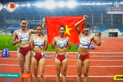 在女子4×400米接力决赛中，由黄氏明幸、郭氏兰、阮氏姮和阮氏玉组成的越南队以3分31秒16的成绩率先冲过终点线，夺得金牌。