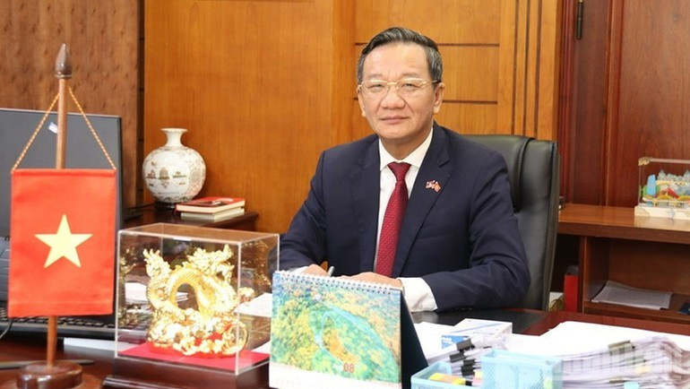 越南驻老挝大使阮明心。（图片来源：郑勇）