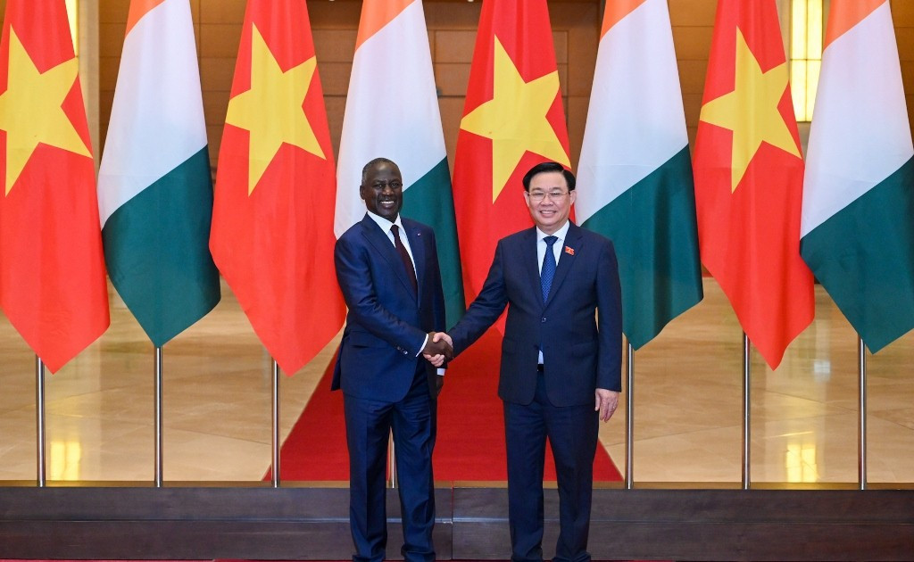 越南国会主席王廷惠主持仪式 欢迎科特迪瓦国民议会议长访越【组图】