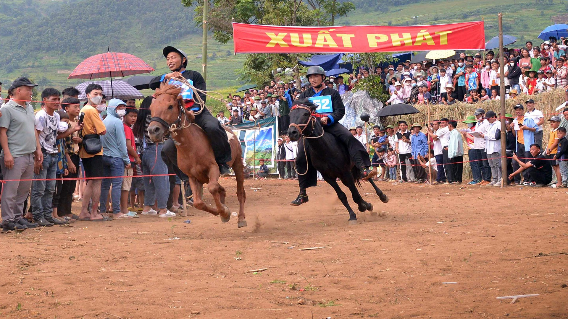 运动员们兴奋不已开始马赛。