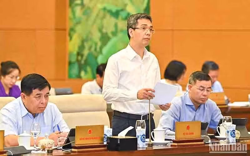 越南财政部副部长武成兴作出关于国家预算的报告。