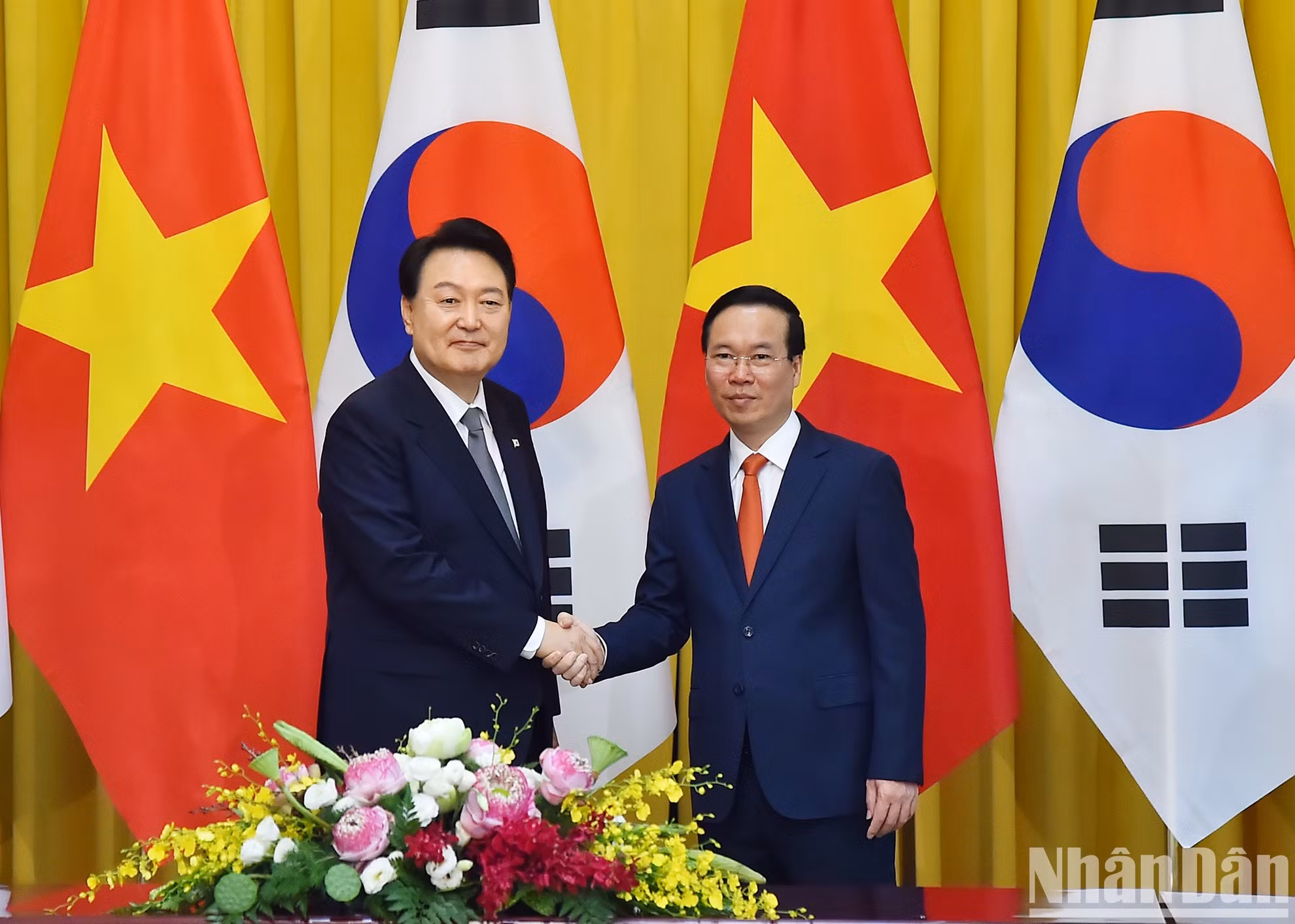 越南国家主席武文赏举行欢迎仪式并与韩国总统尹锡悦会谈【组图】