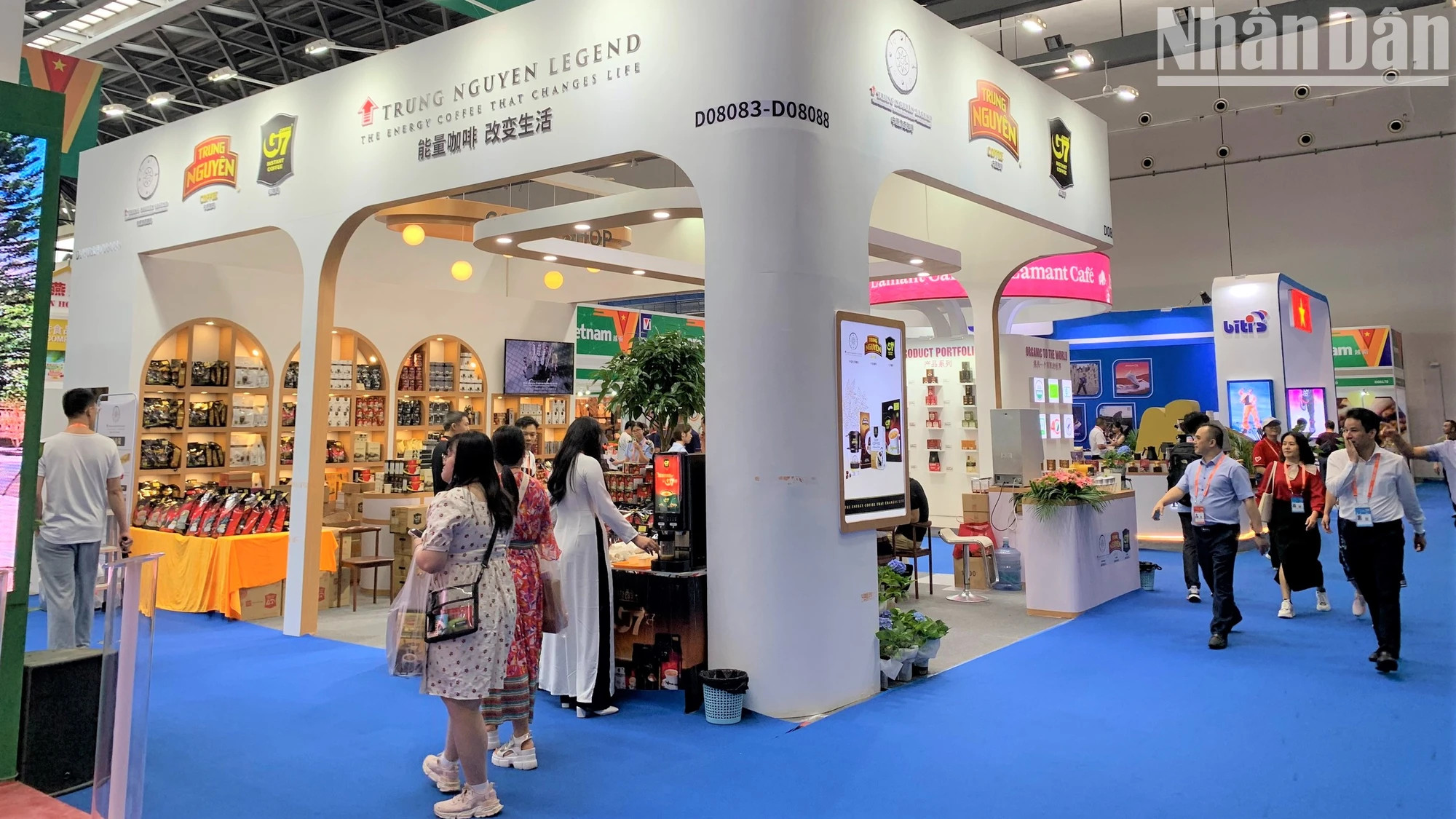 越南中原咖啡展位。 越南中原咖啡展位。
