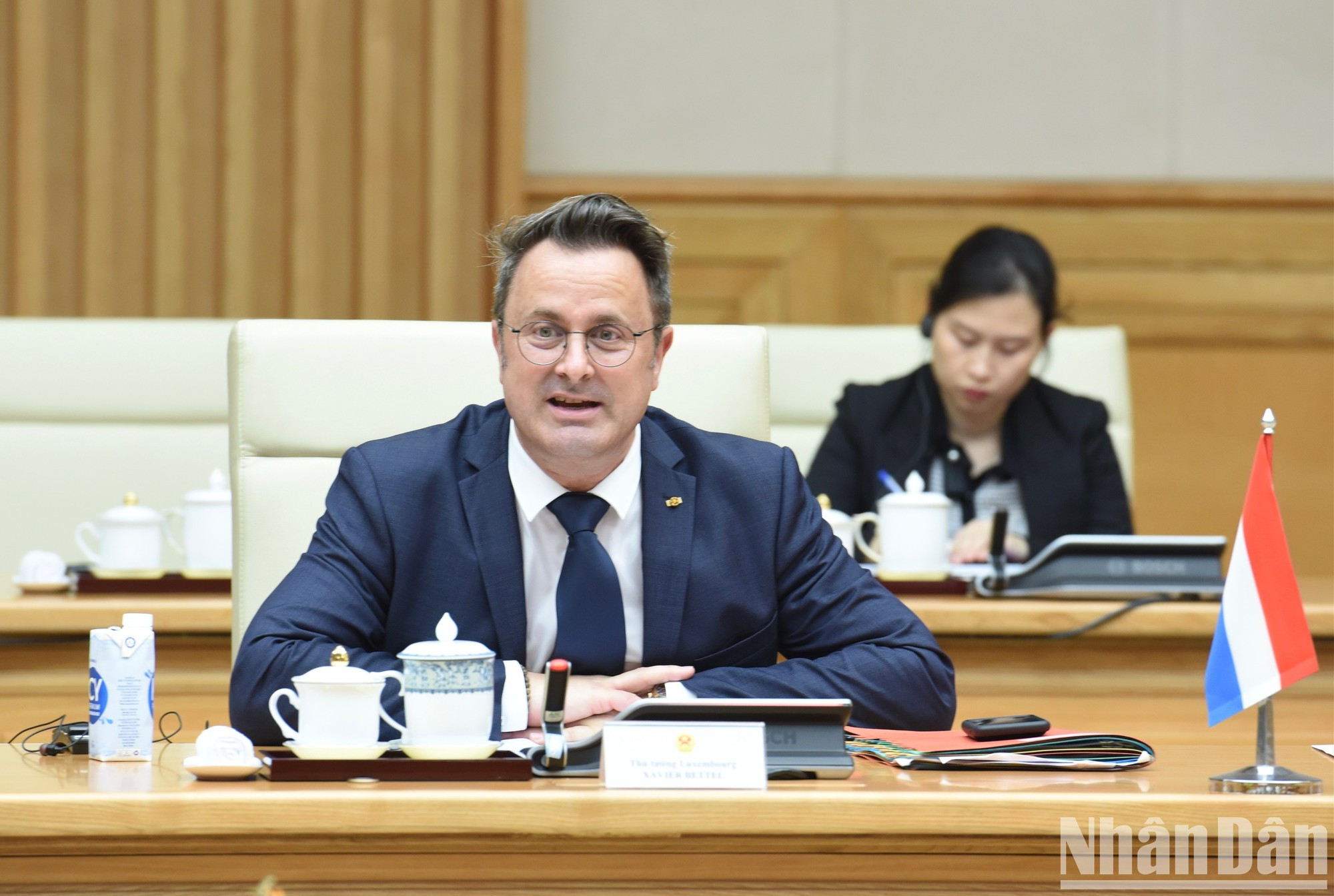 格扎维埃·贝泰尔首相发表讲话。 格扎维埃·贝泰尔首相发表讲话。