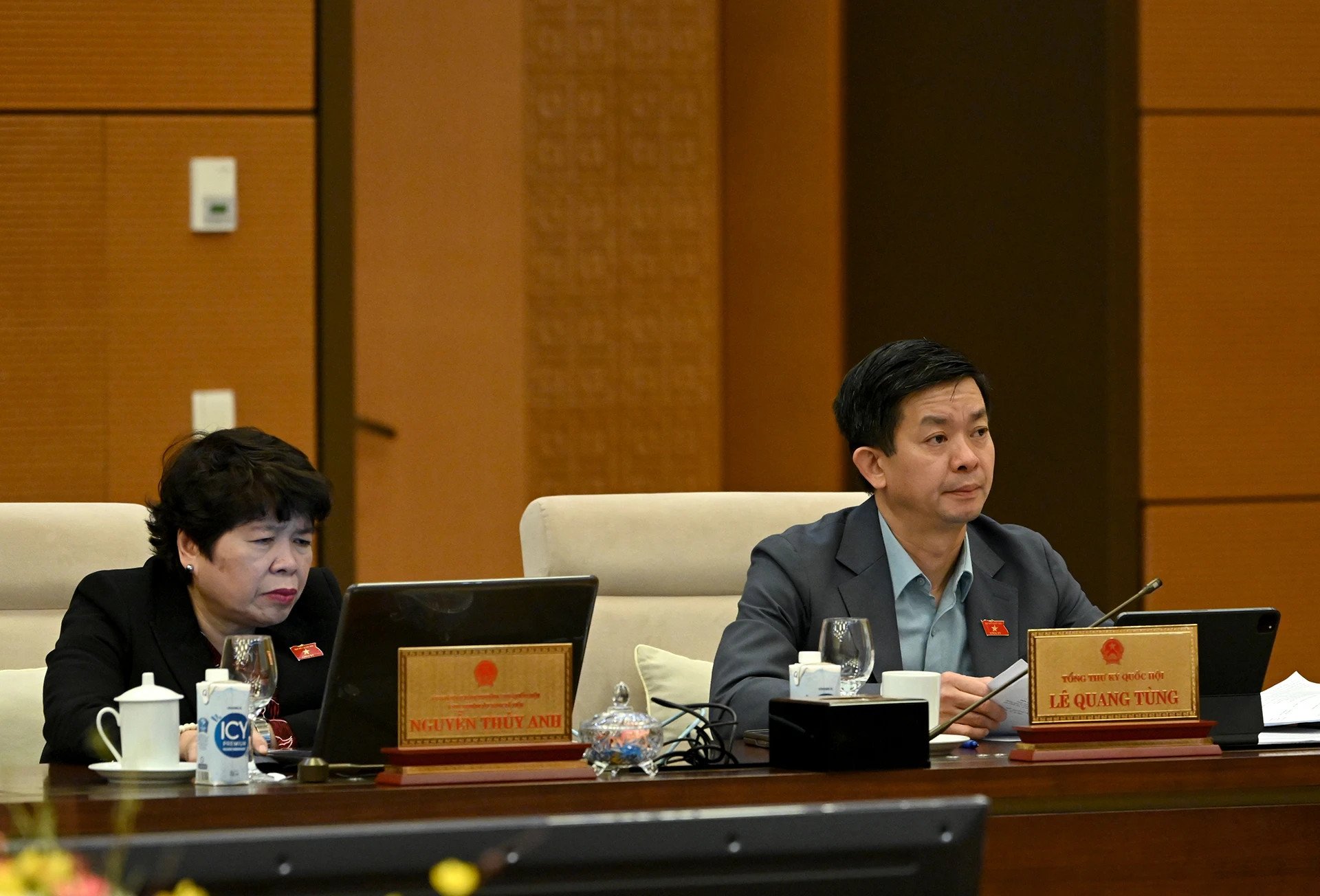 国会常务委员会委员出席会议。 国会常务委员会委员出席会议。