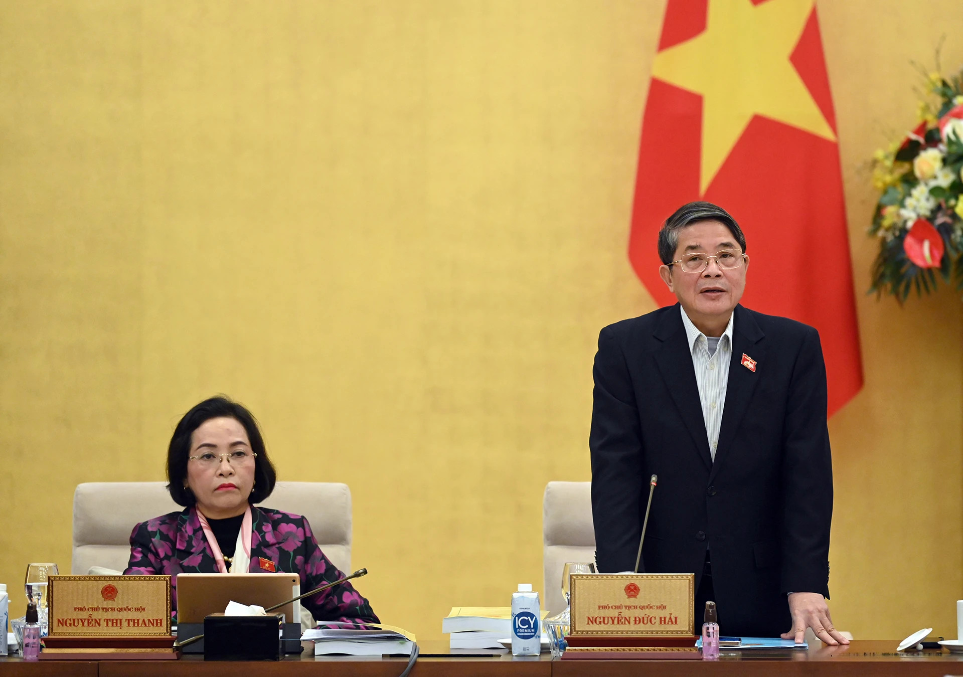 国会副主席阮德海在会上发表讲话。 国会副主席阮德海在会上发表讲话。