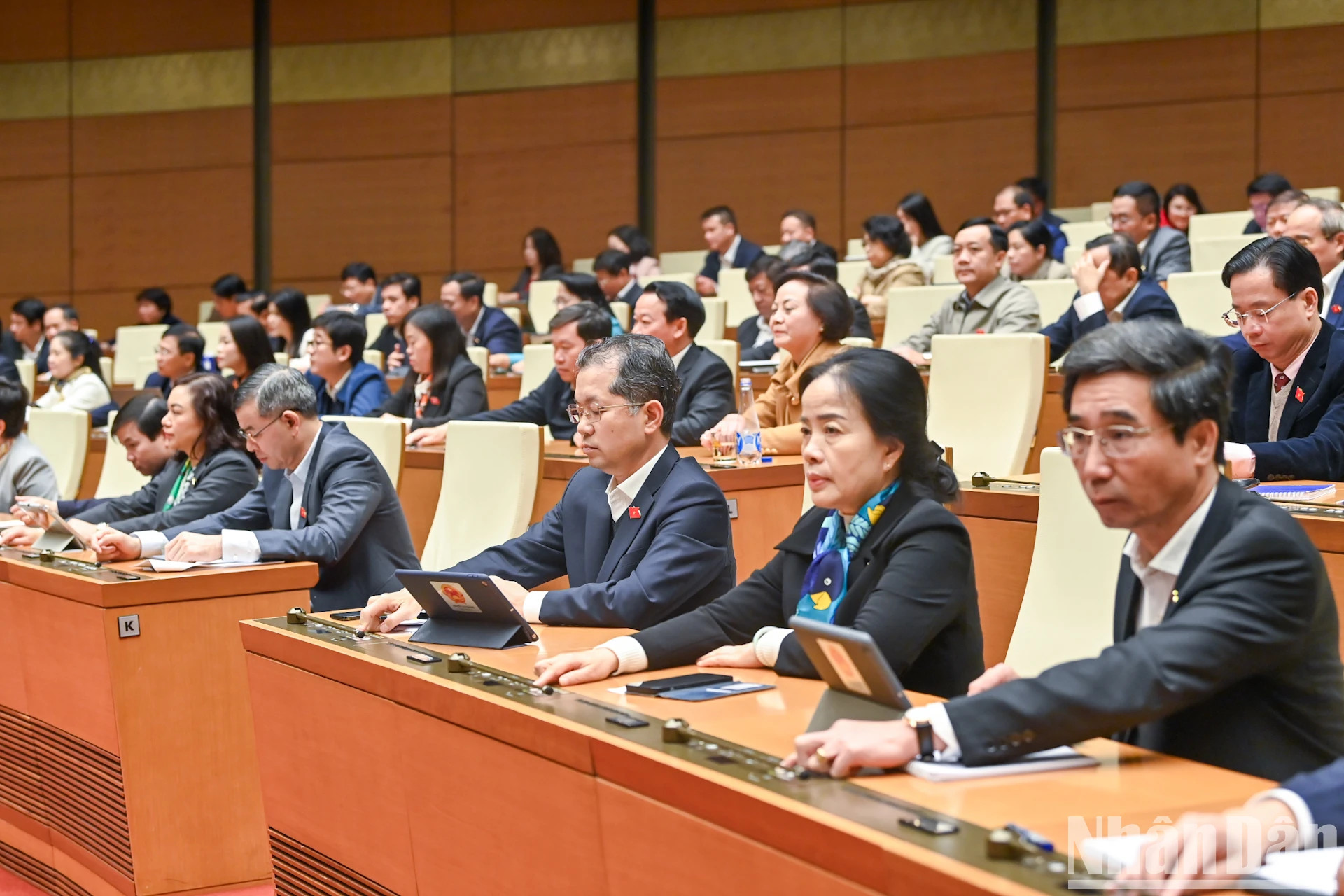 各位国会代表表决通过决议。 各位国会代表表决通过决议。