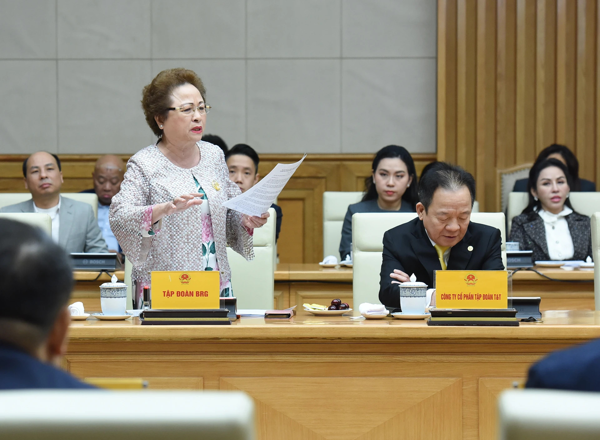 BRG集团董事长阮氏娥在会上发表讲话。 BRG集团董事长阮氏娥在会上发表讲话。