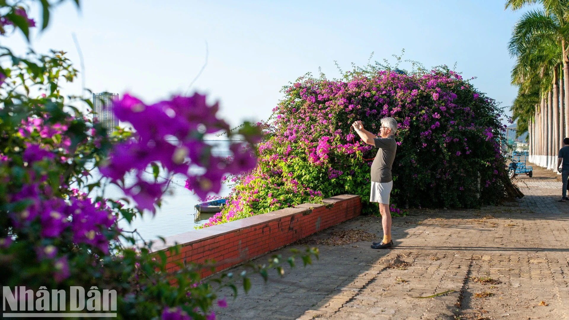 游客体验韩江东岸充满诗意的空间。 游客体验韩江东岸充满诗意的空间。