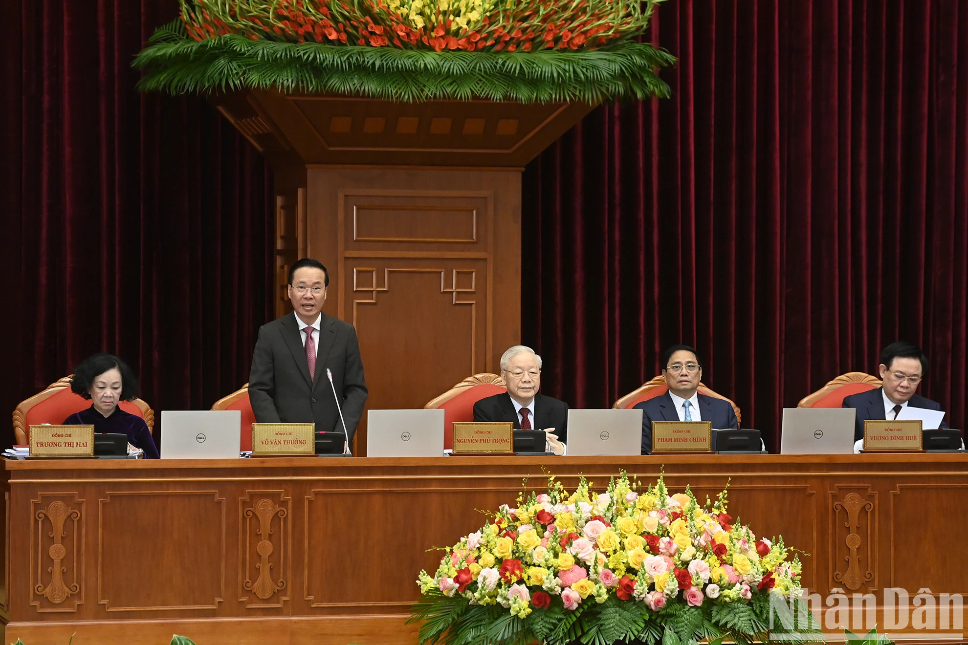 越共中央政治局委员、越南国家主席武文赏引导开幕式。(登科 摄) 越共中央政治局委员、越南国家主席武文赏引导开幕式。(登科 摄)