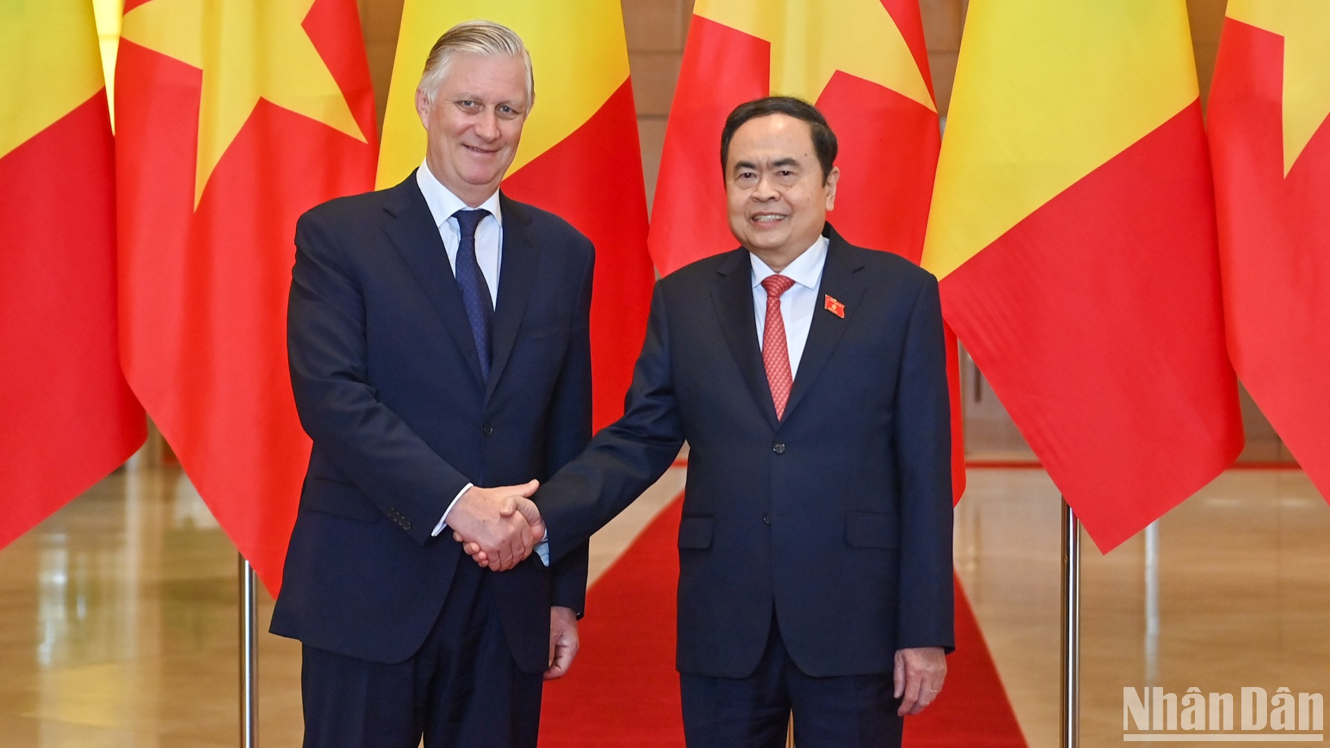 越南国会主席陈青敏会见比利时国王菲利普·利奥波德·路易·马里【组图】