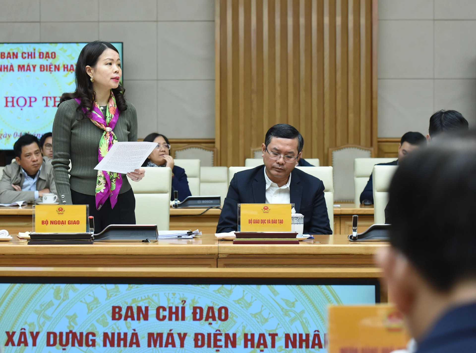 外交部副部长阮明姮发表讲话。