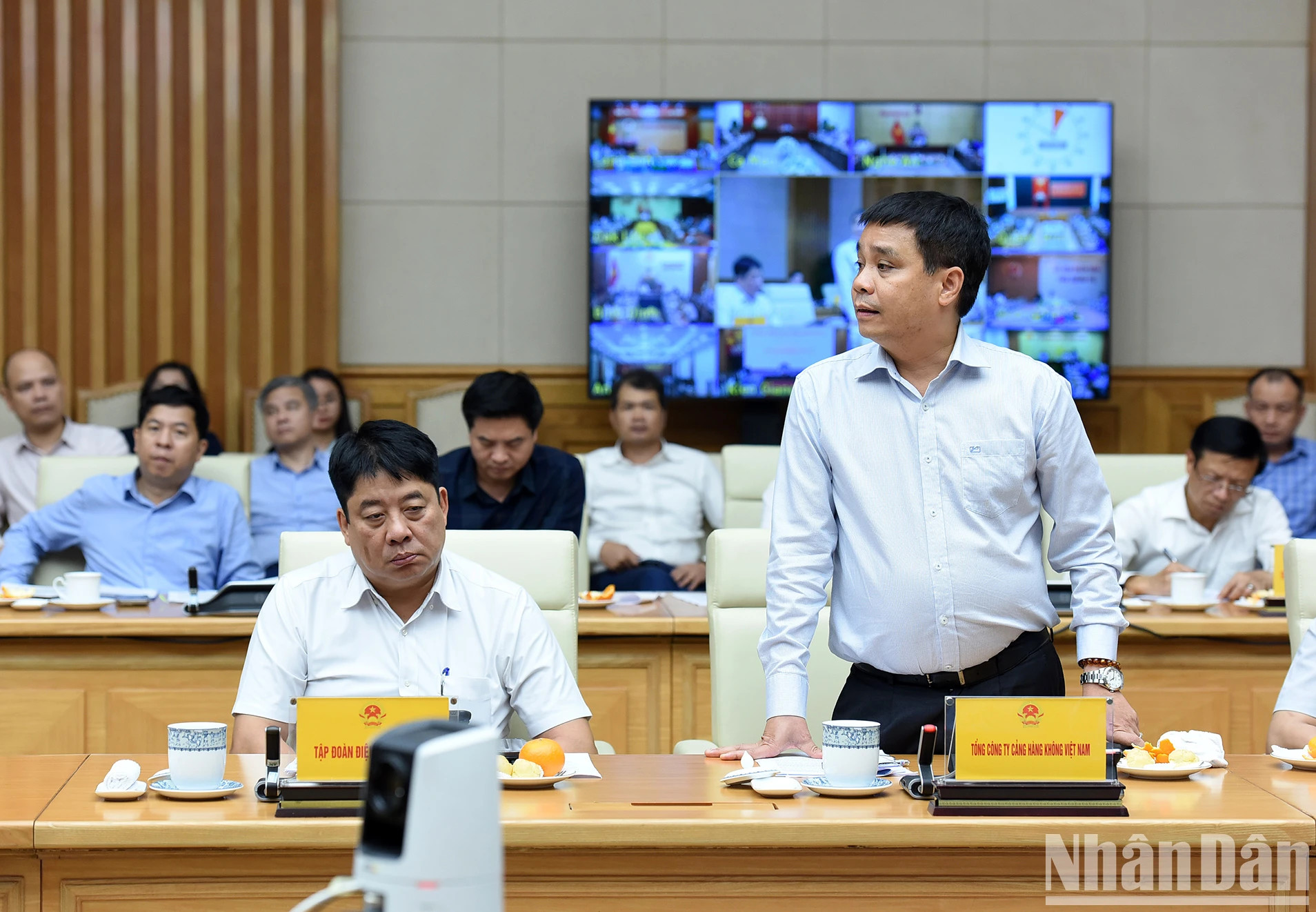 越南航空港总公司代表发表讲话。 越南航空港总公司代表发表讲话。