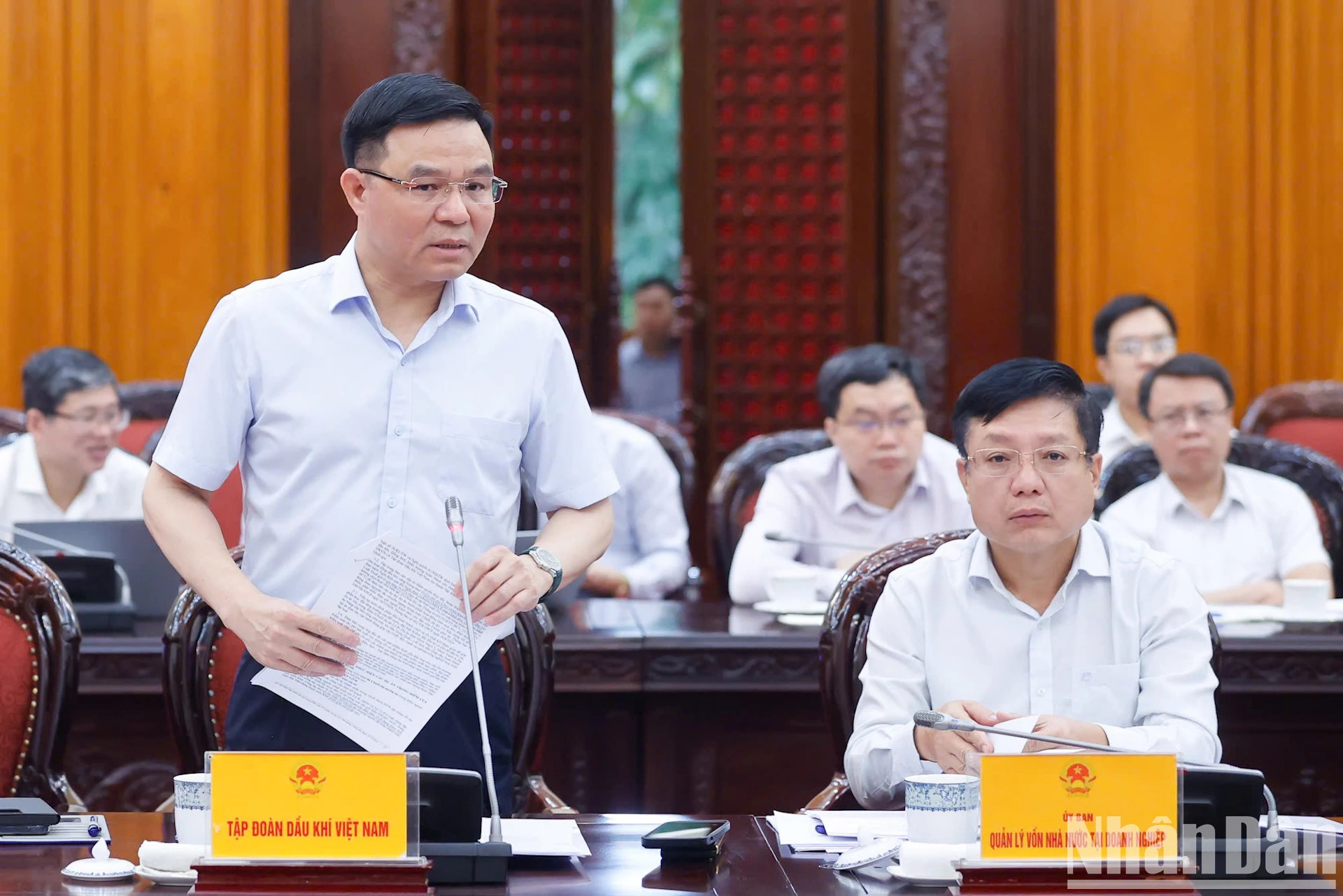 越南国家石油天然气集团董事会主席黎孟雄发表讲话。 越南国家石油天然气集团董事会主席黎孟雄发表讲话。