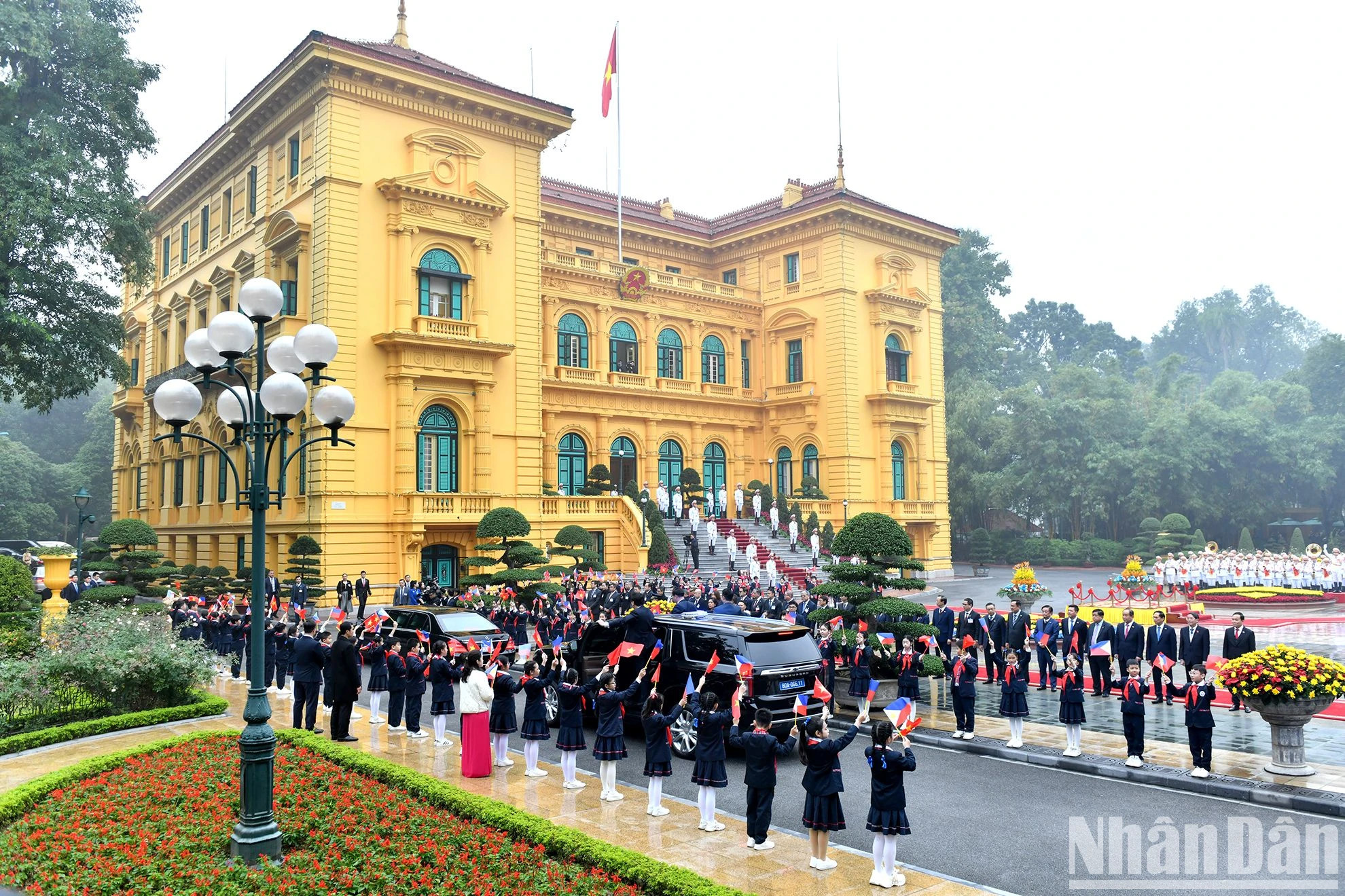 欢迎仪式场景。 欢迎仪式场景。