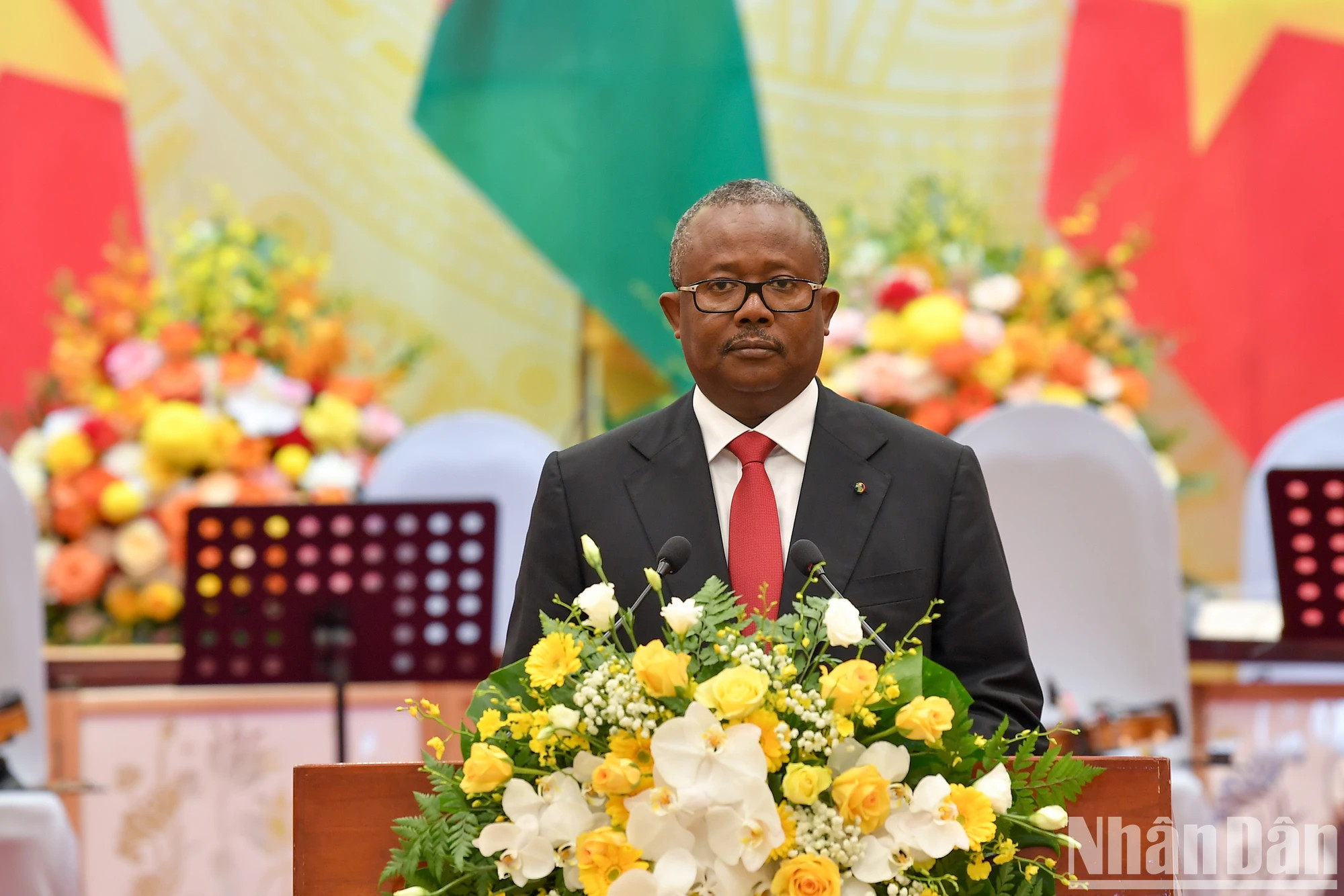 几内亚比绍总统乌马罗·西索科·恩巴洛发表讲话。