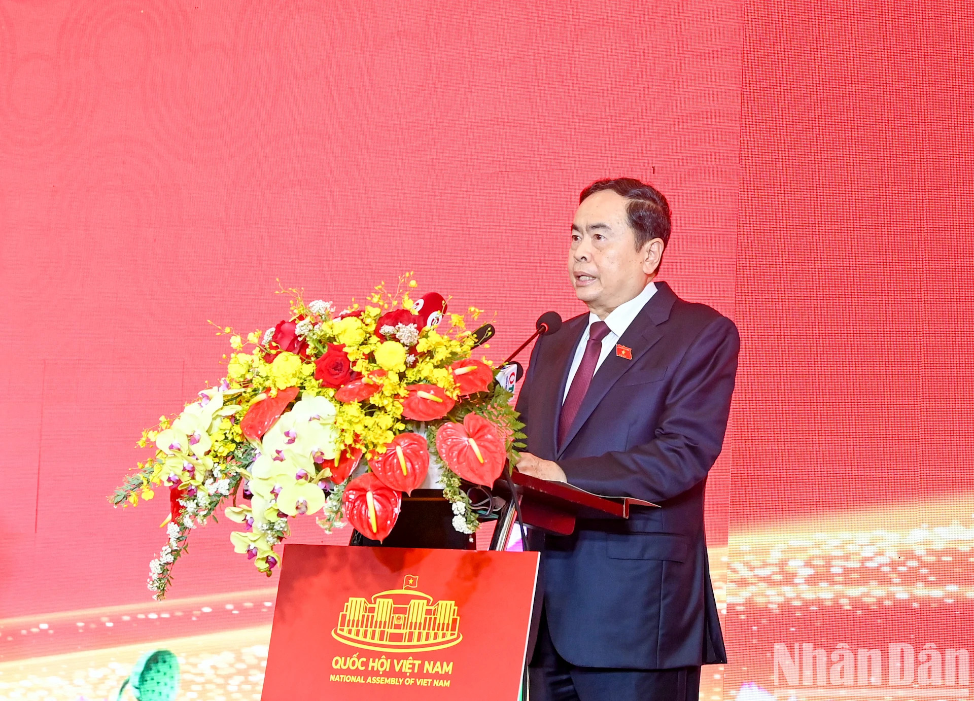 国会常务副主席陈青敏致开幕词。 国会常务副主席陈青敏致开幕词。