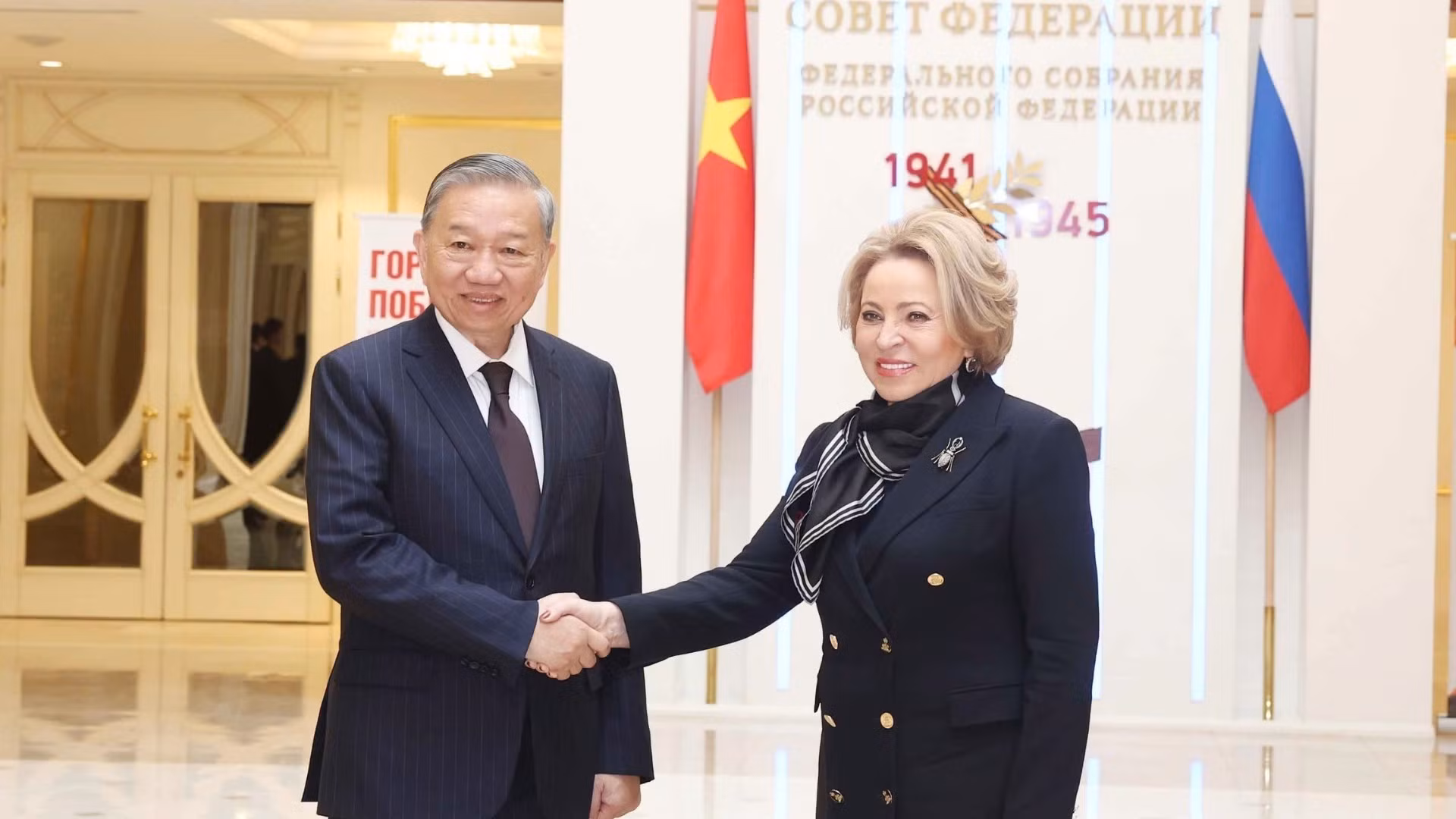 越共中央总书记苏林会见俄罗斯联邦委员会（ 议会上院）主席【组图】