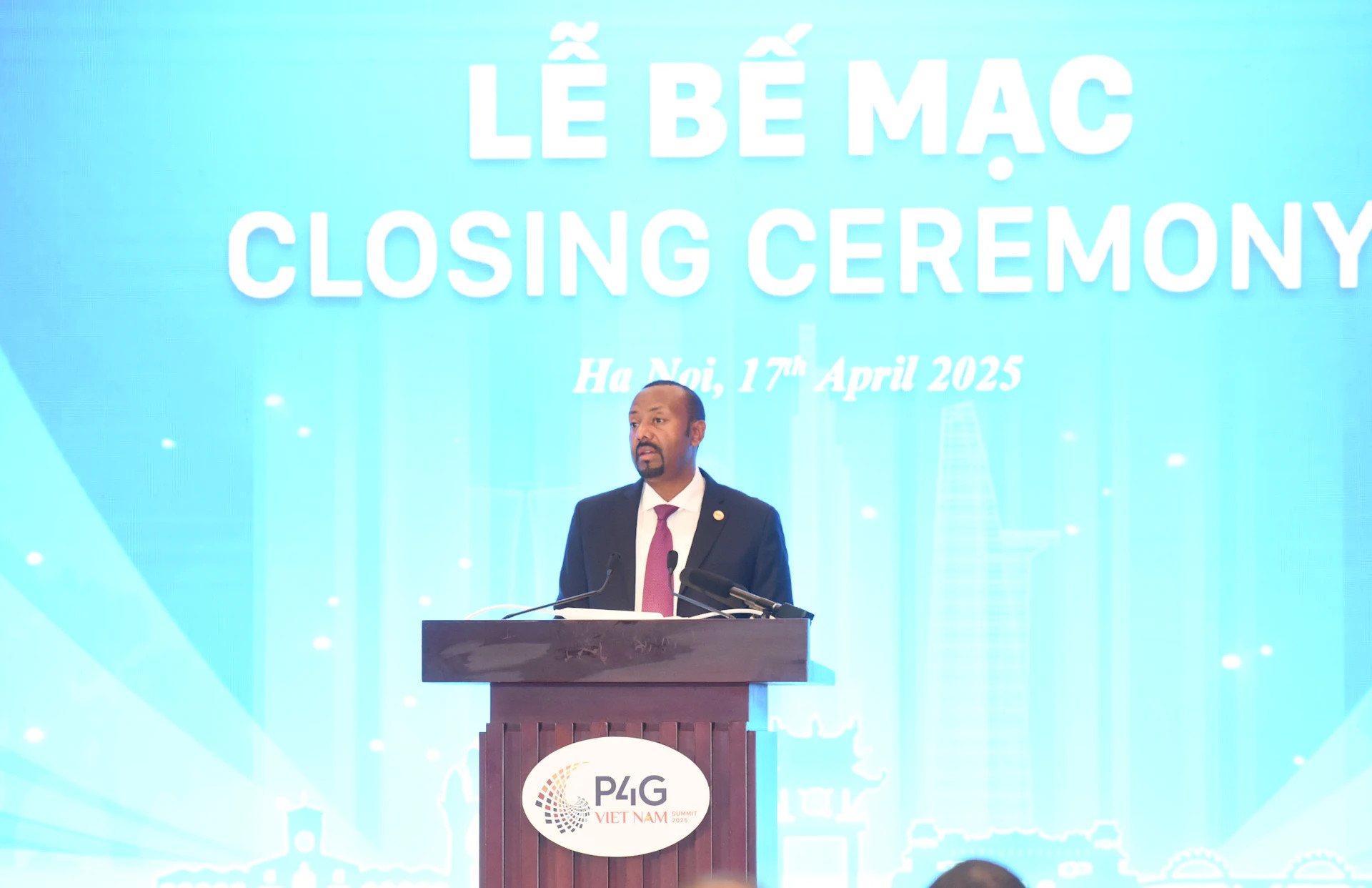 埃塞俄比亚总理阿比·艾哈迈德·阿里发表讲话。