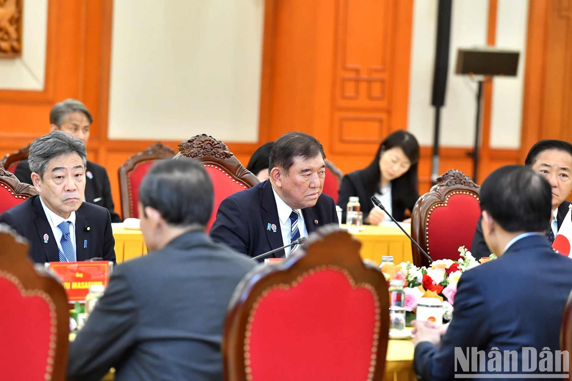 日本首相石破茂发表讲话。 日本首相石破茂发表讲话。