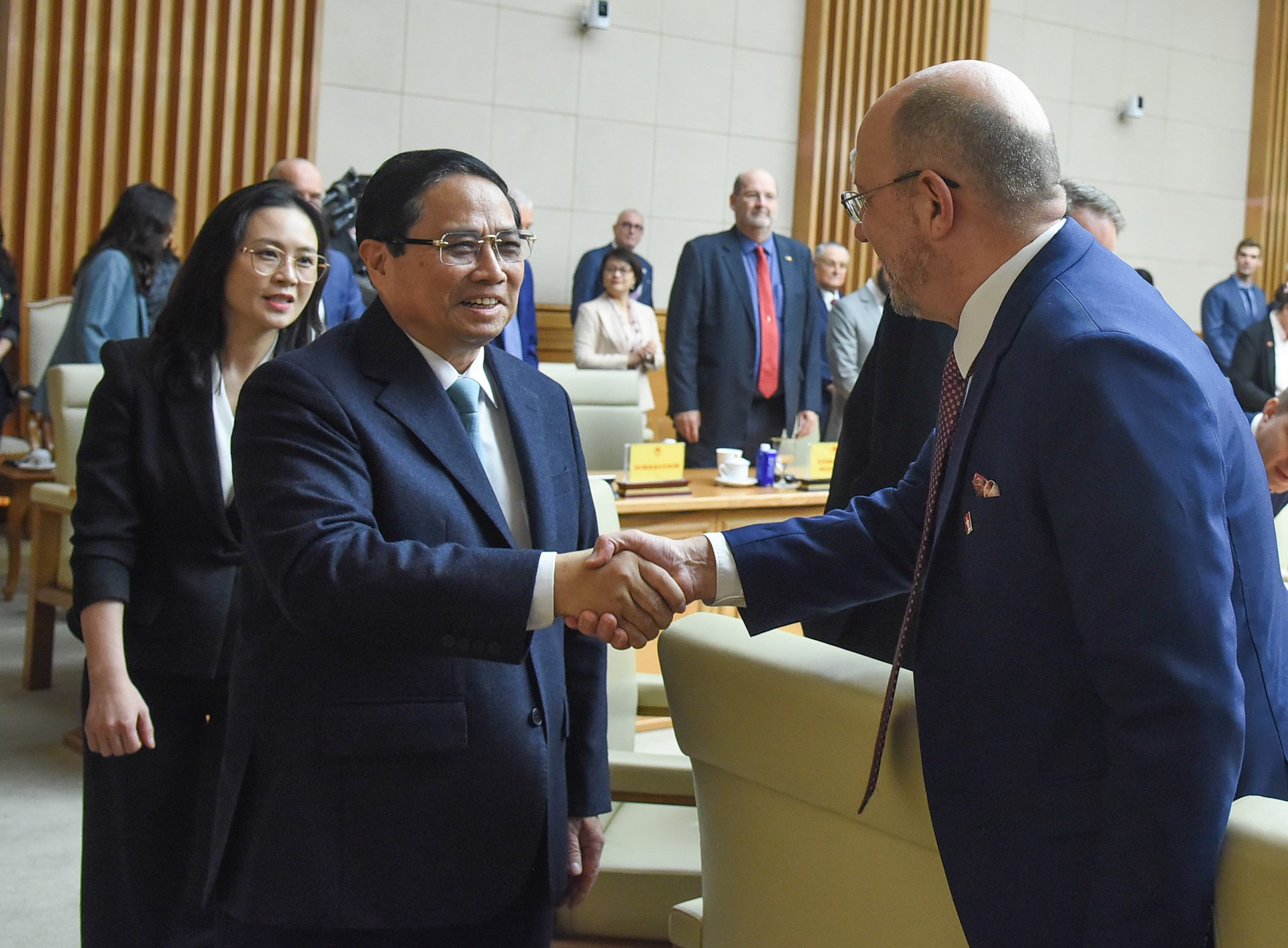 范明正总理与欧洲企业领导代表。