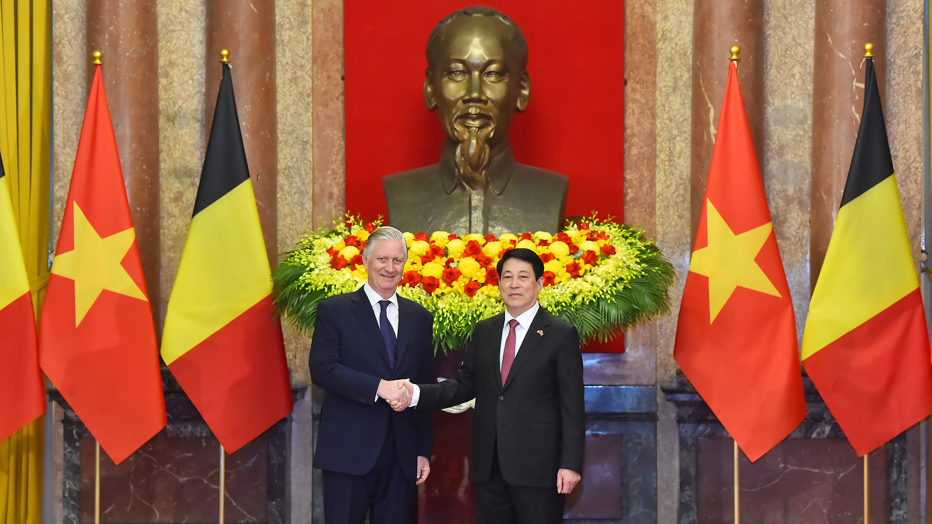 越南国家主席梁强会见比利时国王菲利普【组图】