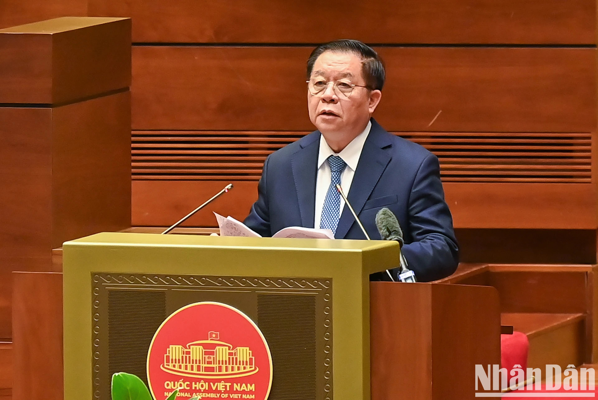 中央宣教与民运部部长阮重义在会上致闭幕词。 中央宣教与民运部部长阮重义在会上致闭幕词。