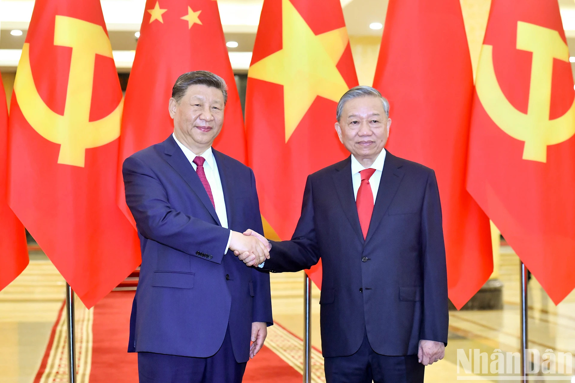 越共中央总书记苏林和中共中央总书记、中国国家主席习近平。 越共中央总书记苏林和中共中央总书记、中国国家主席习近平。