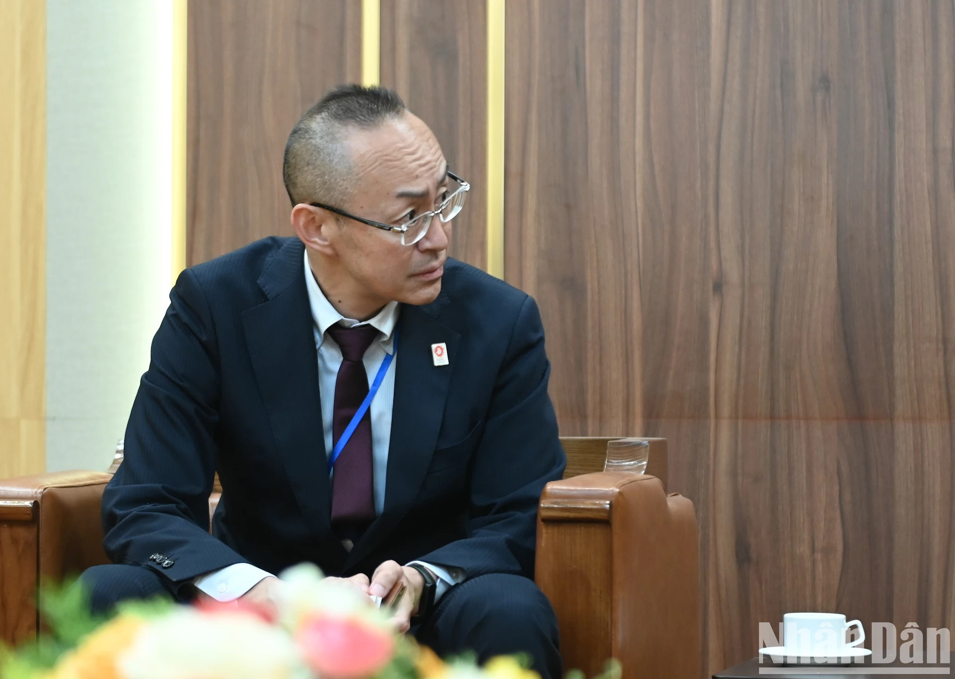 日本国际协力机构驻越南代表处首席代表小林洋介 (Kobayashi Yosuke)在会见中致辞。