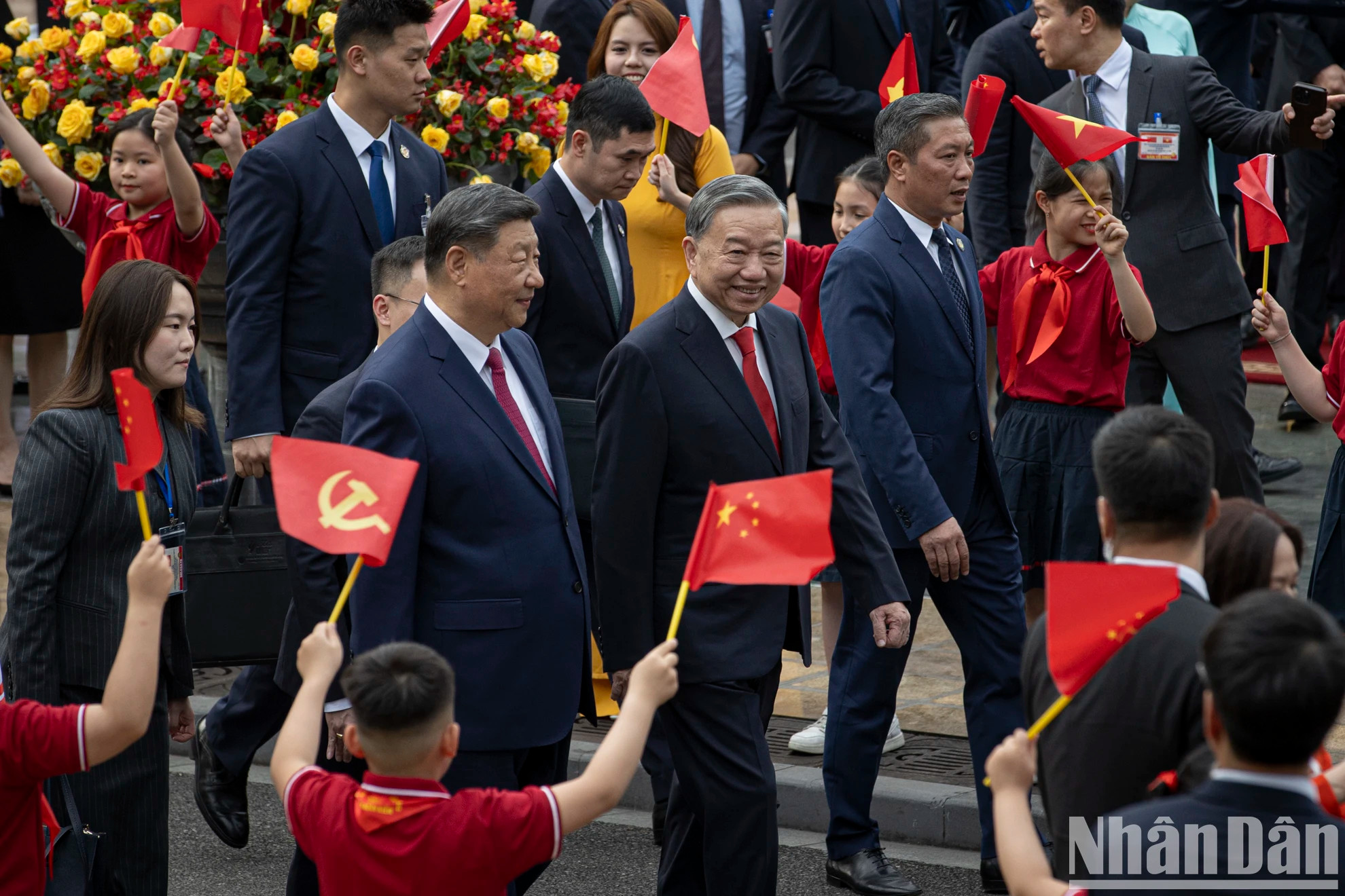 越共中央总书记苏林和中共中央总书记、中国国家主席习近平。 越共中央总书记苏林和中共中央总书记、中国国家主席习近平。