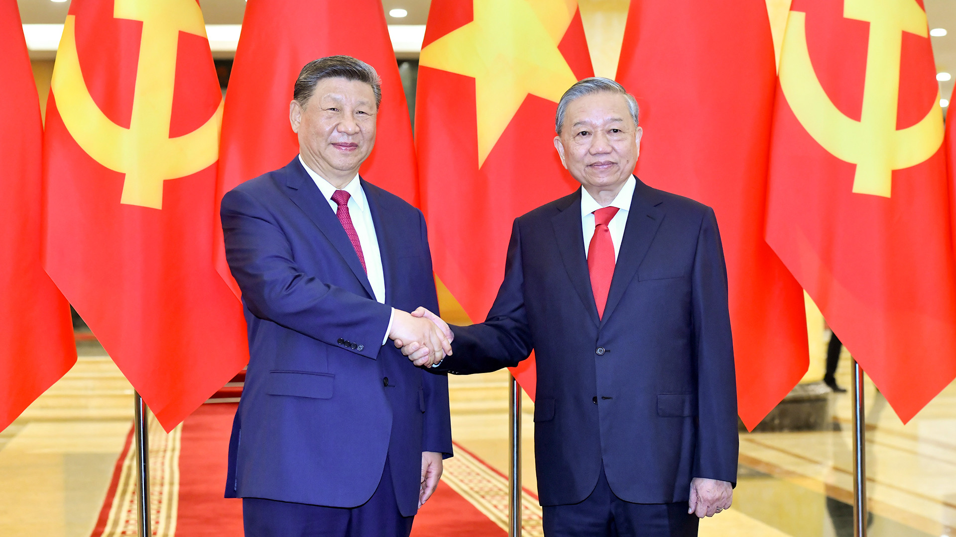 越共中央总书记苏林和中共中央总书记、中国国家主席习近平。