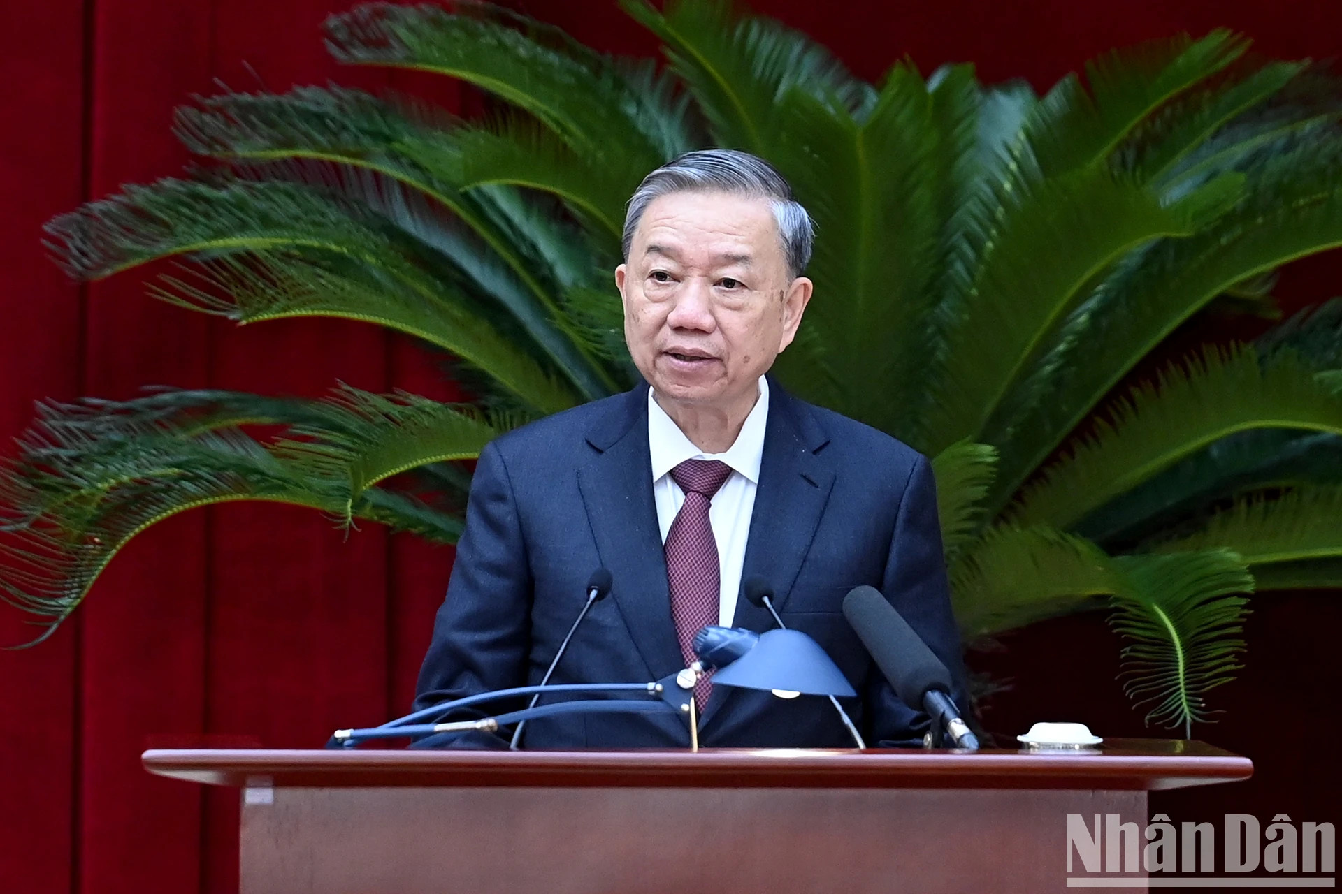 越共中央总书记、国家主席苏林致会议闭幕词。