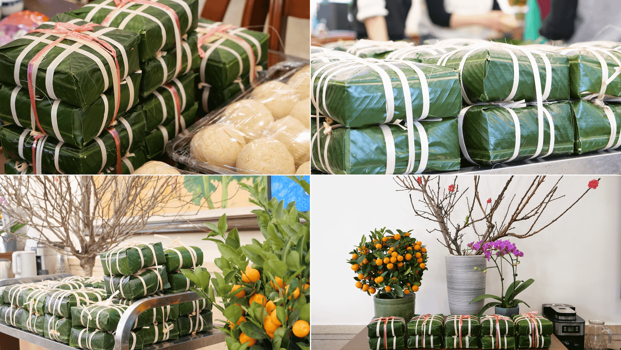 越南春节少不了粽子、桃花和金桔树。