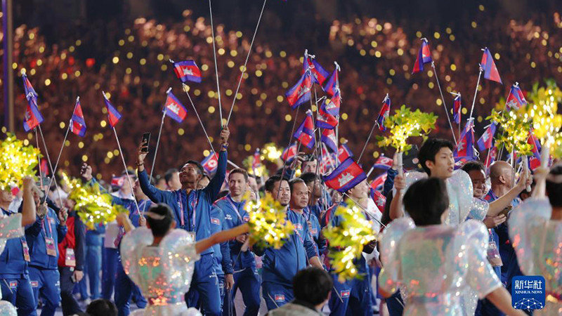 老挝运动员入场。 老挝运动员入场。