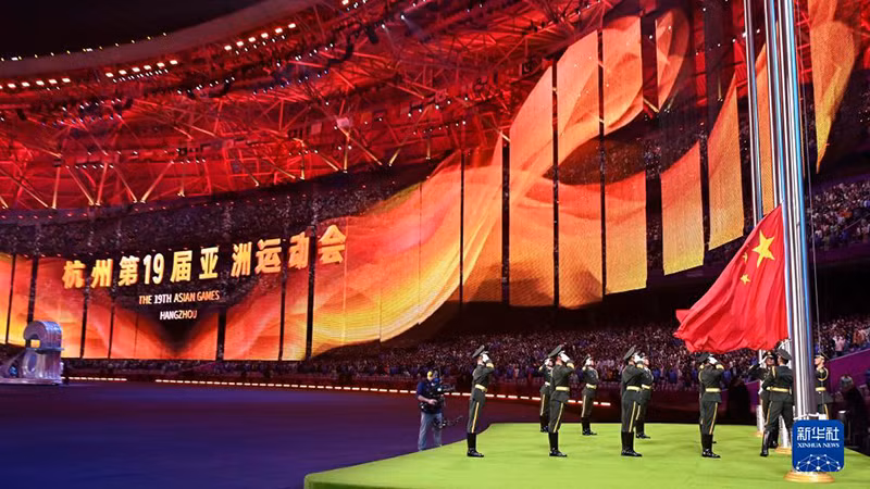 中国国旗升旗仪式。