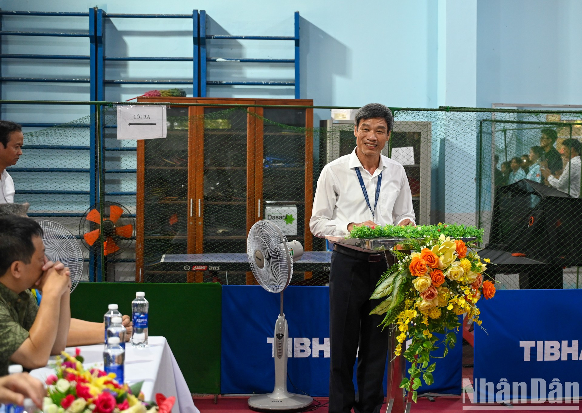 岘港体育大学校长潘清海副教授、博士在仪式上致辞。