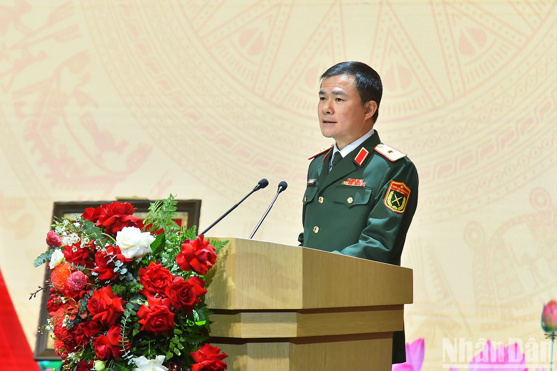 越南军队电信工业集团（Viettel）懂事长兼总经理曹德胜在仪式上发表讲话。