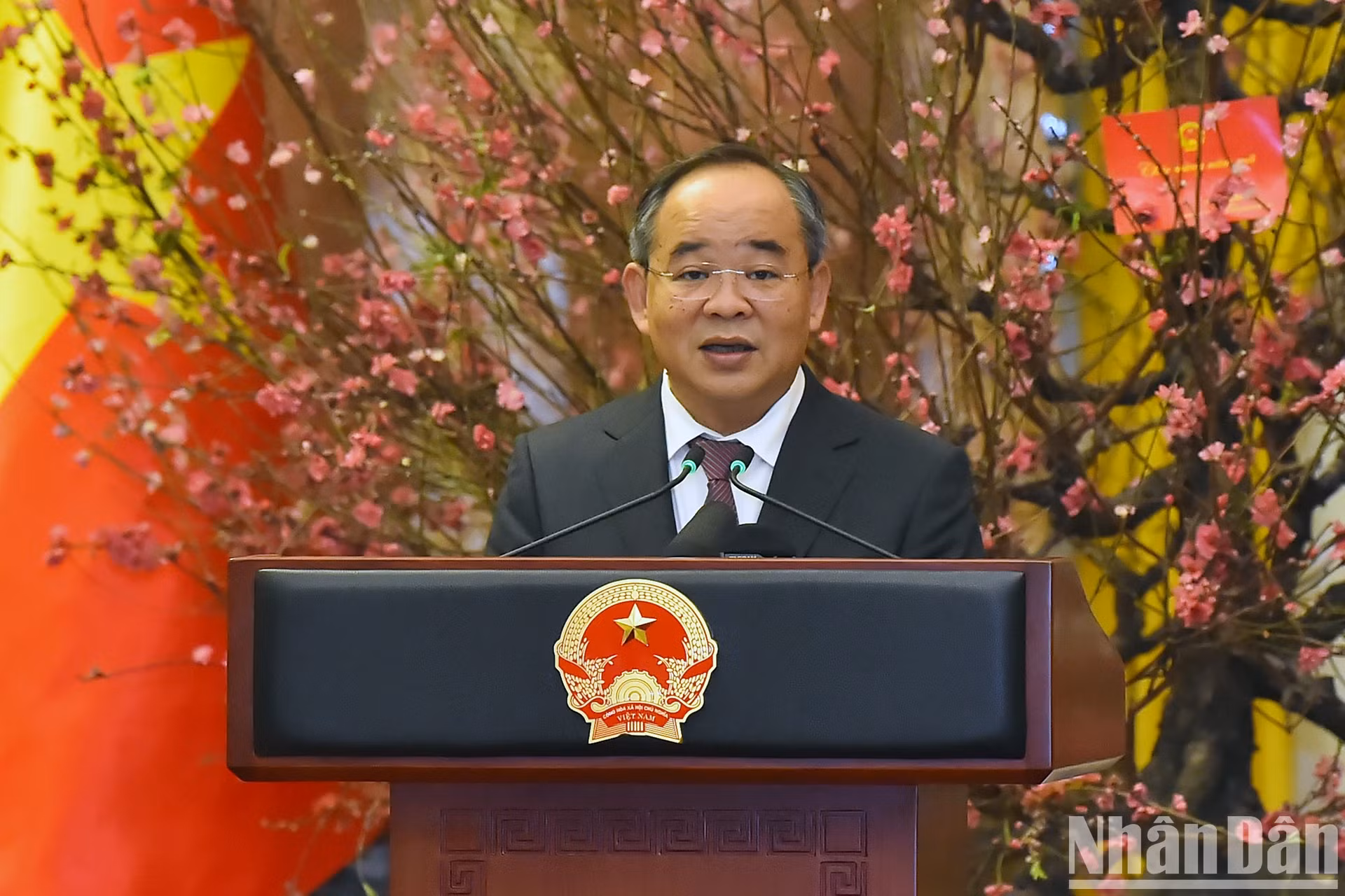 越南国家主席办公厅主任黎庆海致辞。