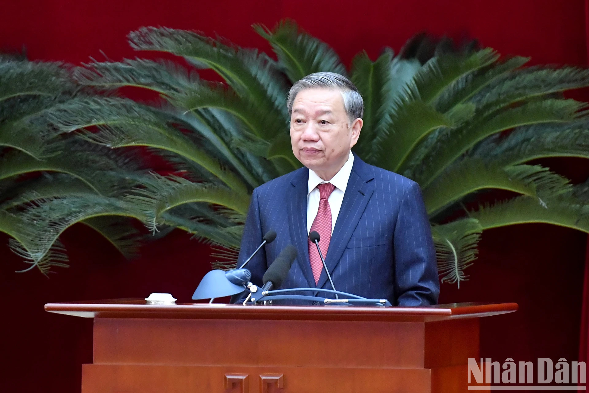 越共中央总书记苏林致闭幕词。