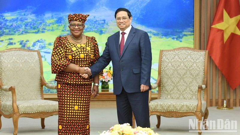 越南政府总理范明正与世界贸易组织总干事。