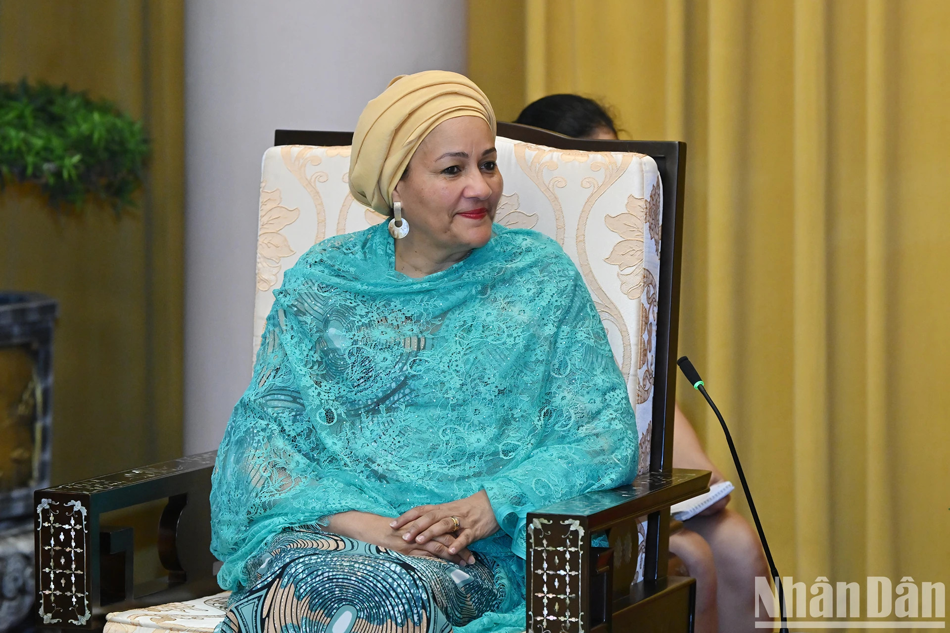 联合国副秘书长阿米娜·穆罕默德发言。