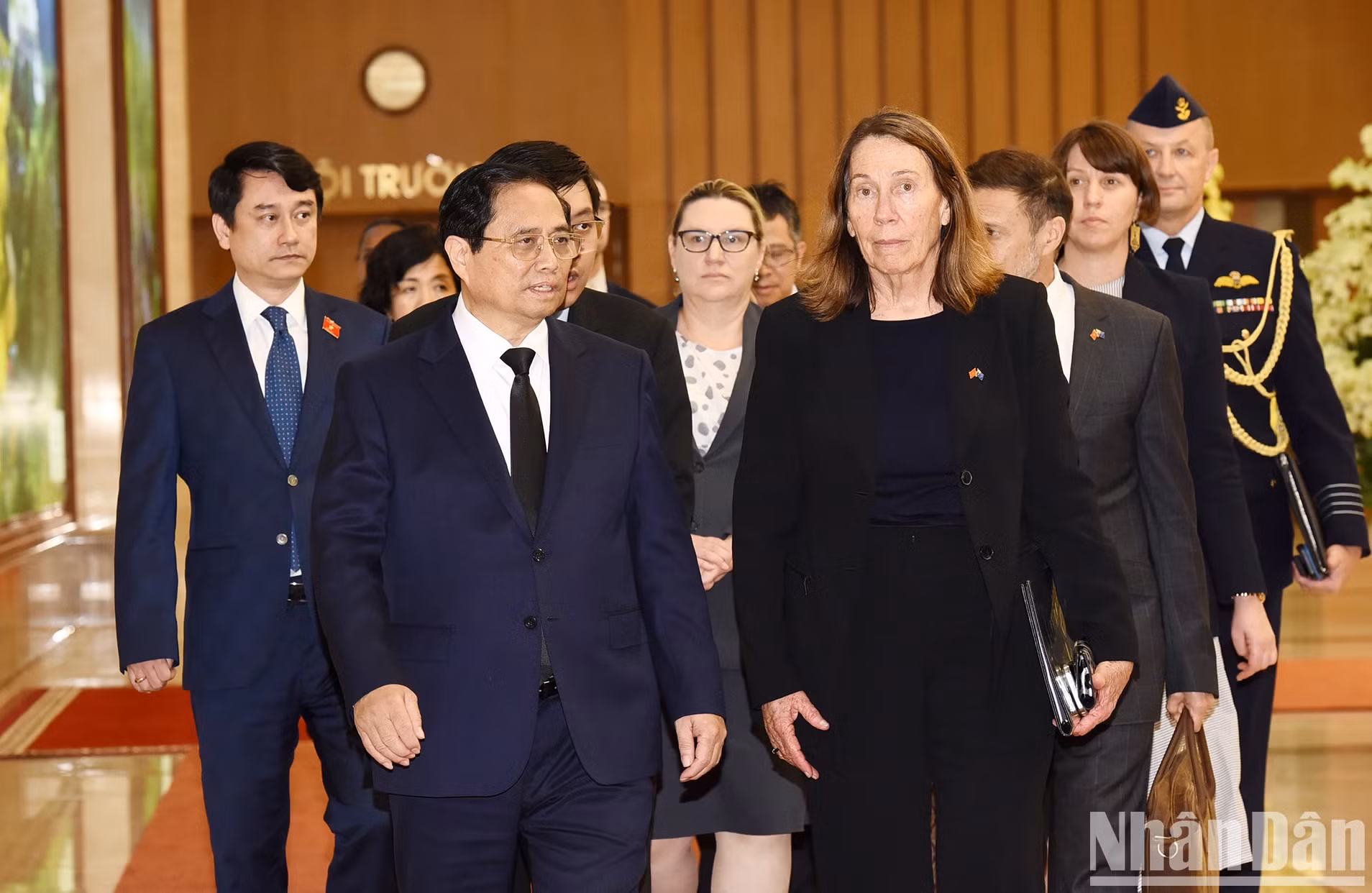 范明正总理会见前来出席阮富仲总书记国葬的澳大利亚参议院议长【组图】