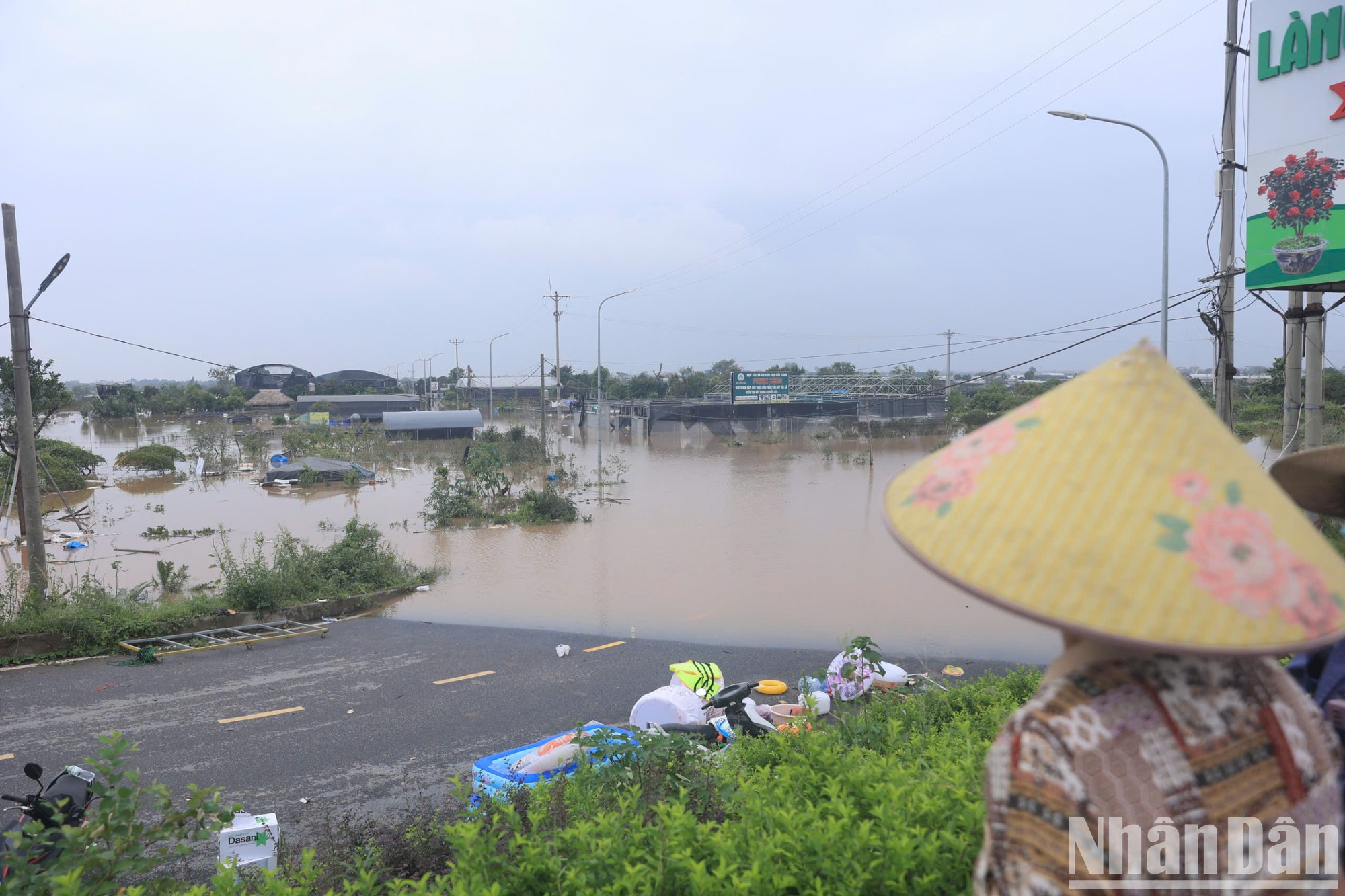 凤功乡的农民无奈地看着价值数亿越盾的资产被洪水淹没。 凤功乡的农民无奈地看着价值数亿越盾的资产被洪水淹没。
