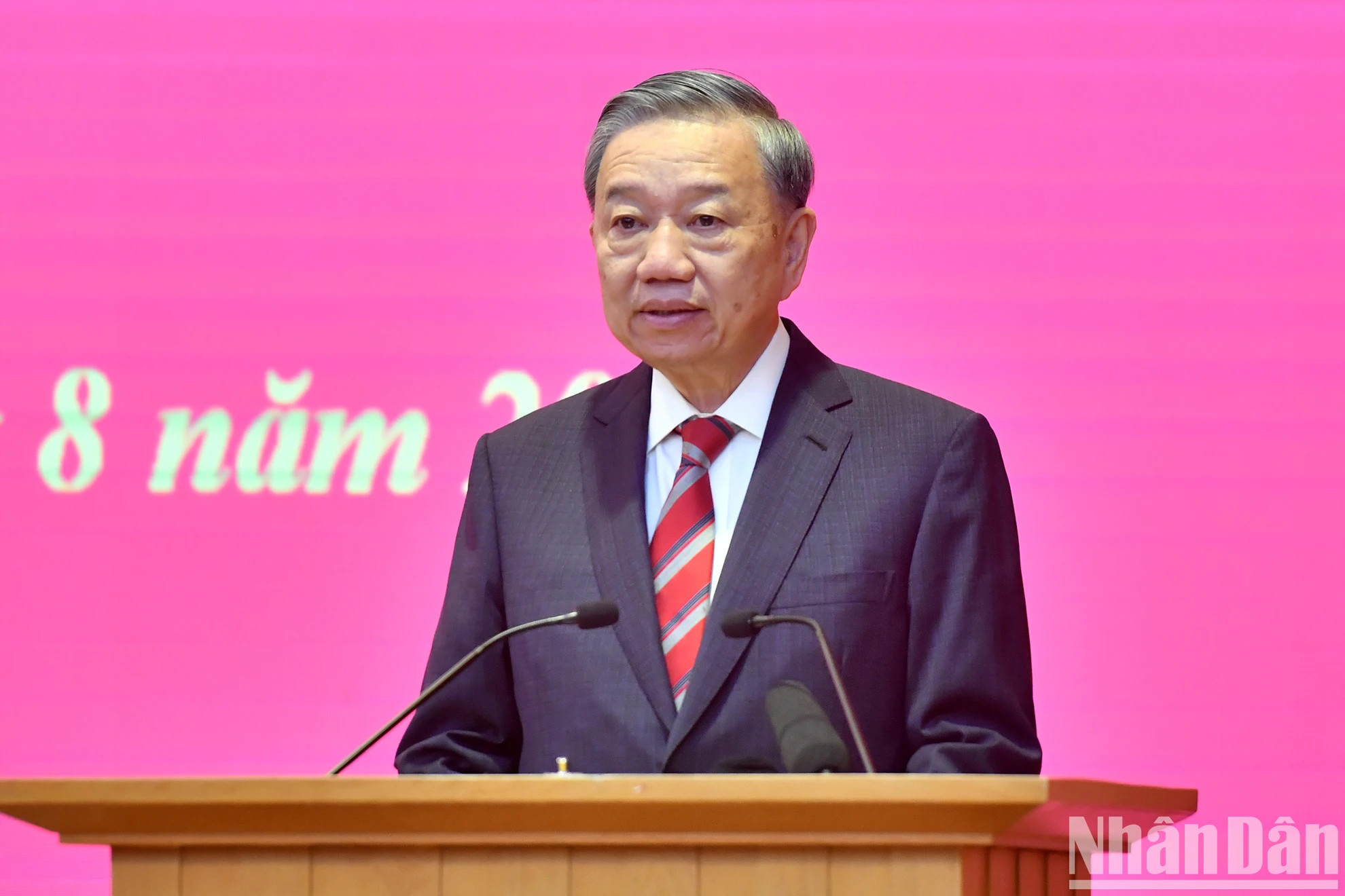 越共中央总书记、国家主席苏林在仪式上发表讲话。