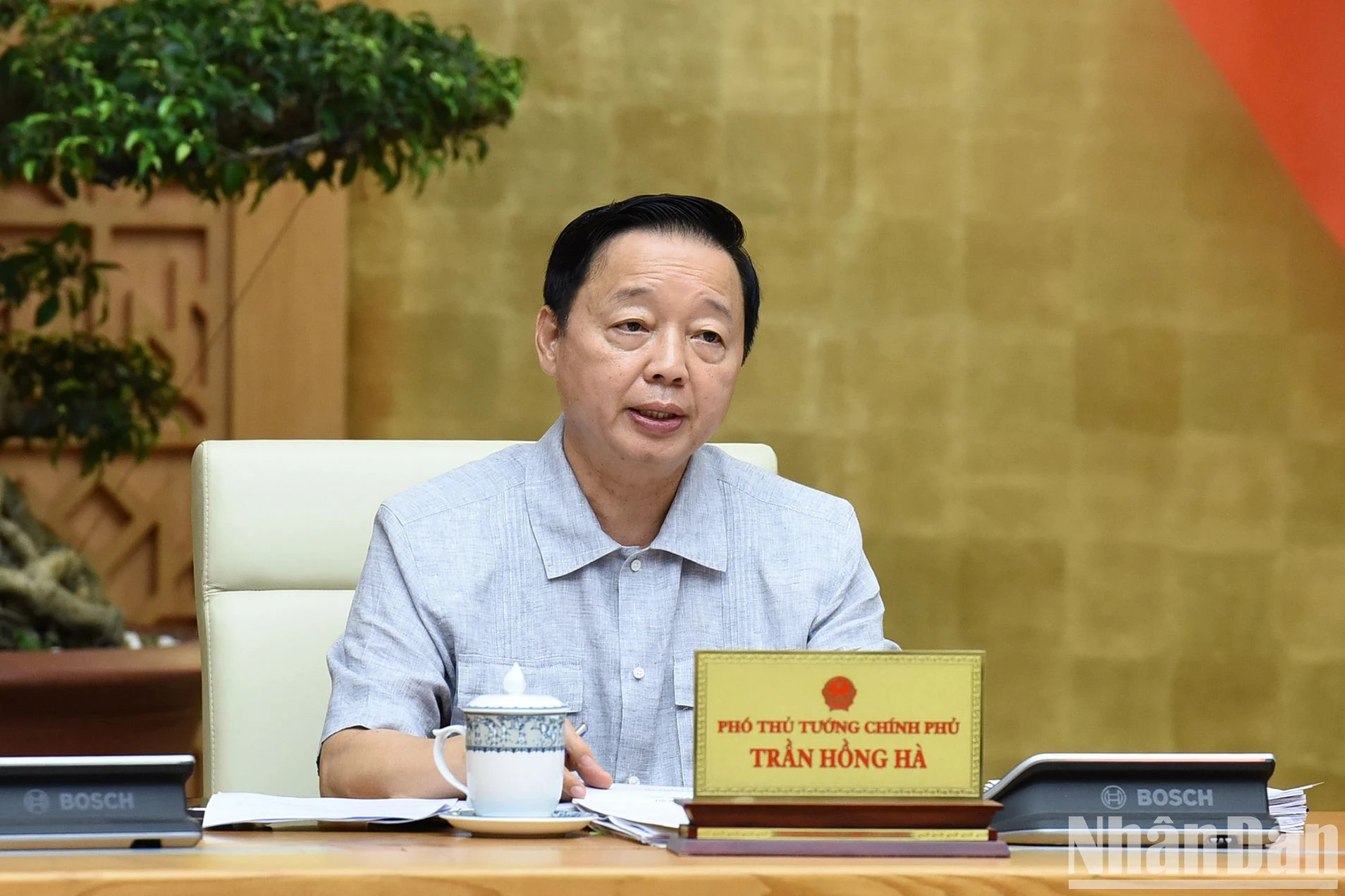 政府副总理陈红河在会上发表讲话。